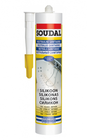 SOUDAL SAN. SILICONE clear BS 300ml sanitārais hermētiķis